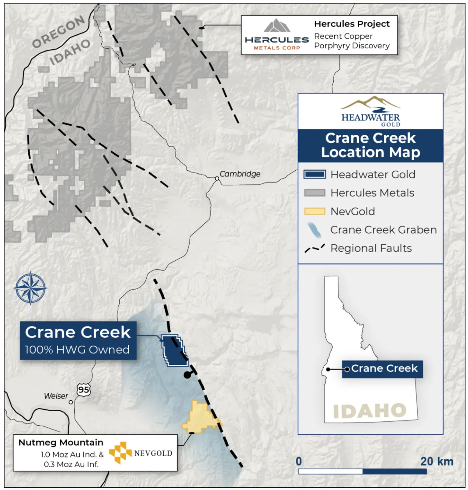 Location of the Crane Creek Project in western Idaho