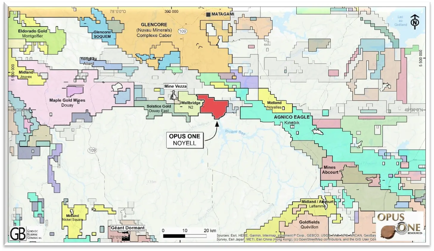 GÉOLOGIE DE LA PROPRIÉTÉ NOYELL ET CIBLES AURIFÈRES