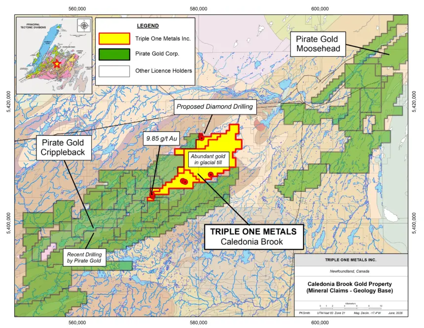 Triple One Metals Congratulates Pirate Gold on Major Copper-Gold Discovery at Crippleback