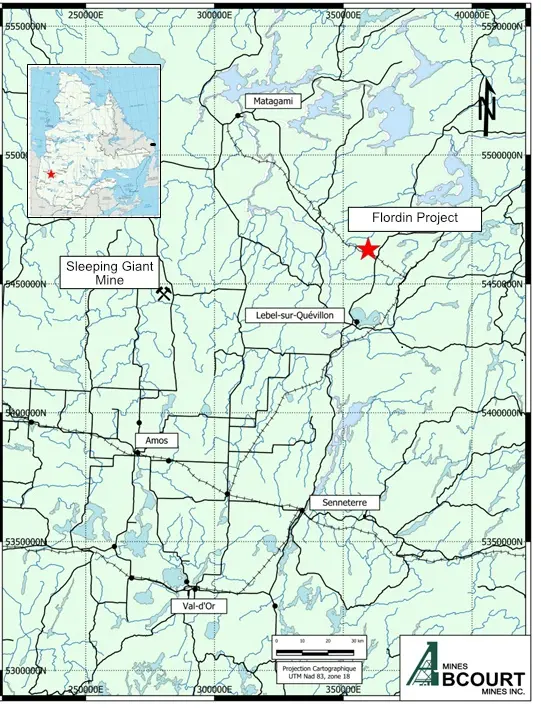 Regional Location of the Flordin Property