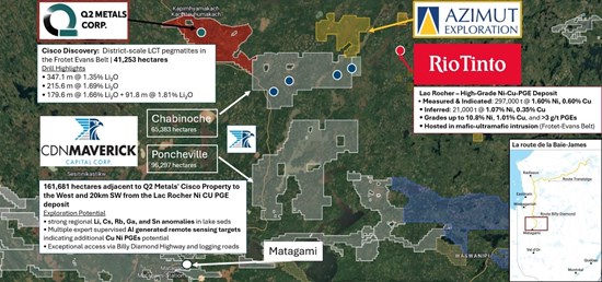 Cannot view this image? Visit: https://miningpresswire.com/wp-content/uploads/sites/16/2026/07/cdn-maverick-expands-james-bay-land-position-with-103-new-claims-including-the-nottaway-polymetallic-zn-pb-ag-au-showing.jpg