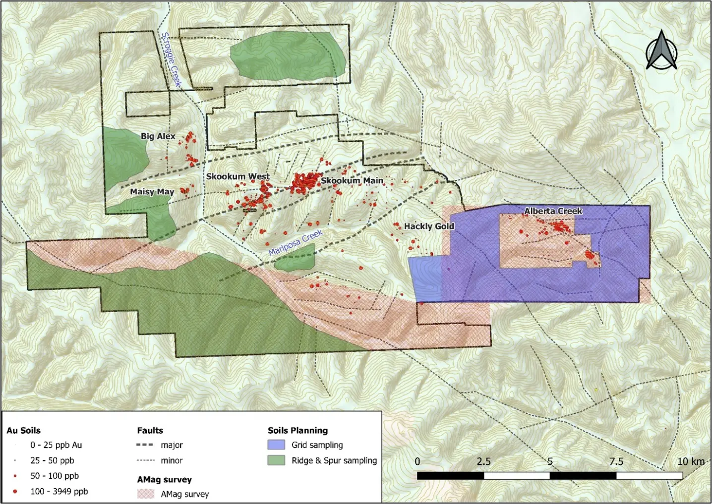 Planned 2026 work areas at the Mariposa Project