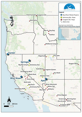 Figure 1: Blue Moon’s Western United States Hub and Spoke Project Location Map Figure 1: Blue Moon’s Western United States Hub and Spoke Project Location Map