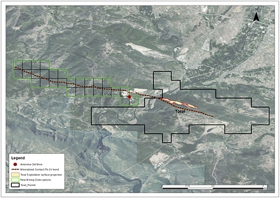 Attachment 1 – Map Showing Location of Toral West Claims and The Toral Project