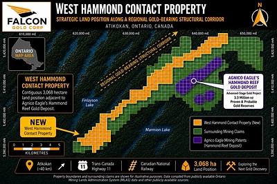 Image 1. West Hammond Contact Property in relation to Agnico Eagles’s Hammond Reef