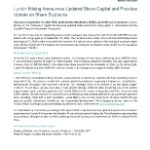 Lundin Mining Announces Updated Share Capital and Provides Update on Share Buybacks