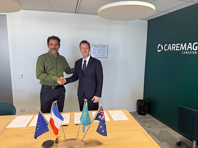 Figure 1. Lindian Executive Chairman Robert Martin and Carester President Frédéric Carencotte, developer of the Caremag rare earth separation and recycling facility in France.