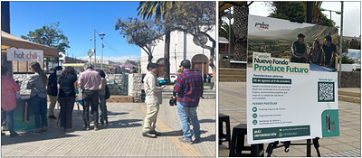 (Left) Hot Chili Community Team in Vallenar and (Right) Launch of the Produce Futuro Fund. (Left) Hot Chili Community Team in Vallenar and (Right) Launch of the Produce Futuro Fund.