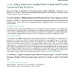 Lundin Mining Announces Updated Share Capital and Provides Update on Share Buybacks