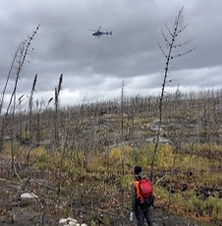 Figure 1: Helicopter-supported drill mobilization at the Munro Lake Project. Figure 1: Helicopter-supported drill mobilization at the Munro Lake Project.